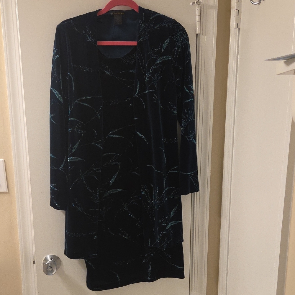 Elegant Vintage Dark Green Dress Size 10